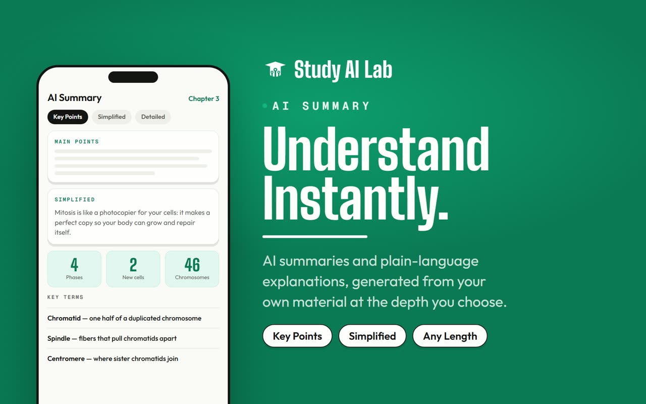 StudyLab AI summary