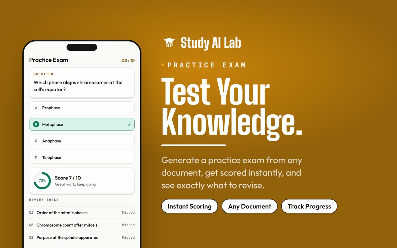 StudyLab practice exam